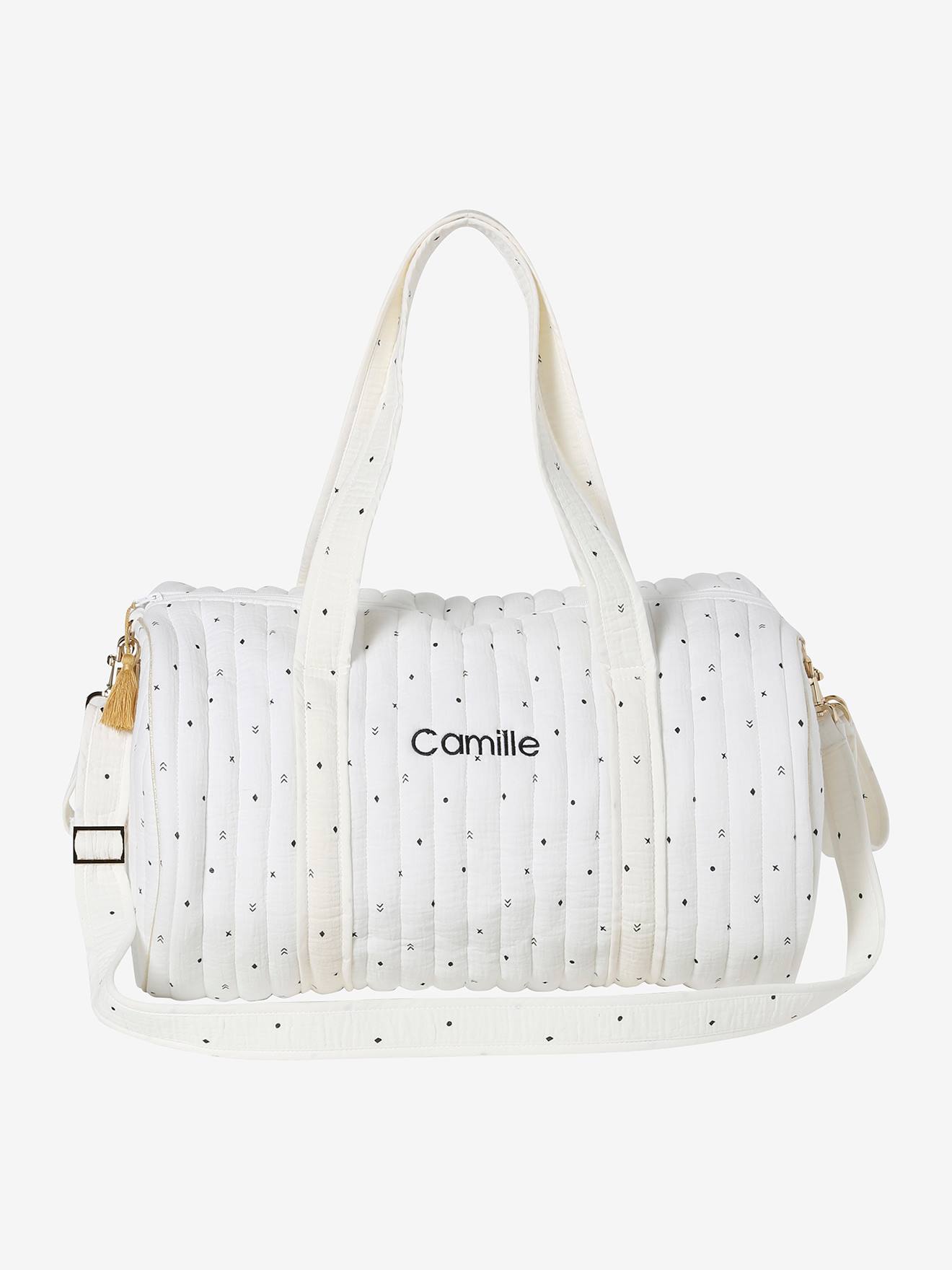 Vertbaudet Wickeltasche BABY ROLL aus Musselin, personalisierbar - zartrosa