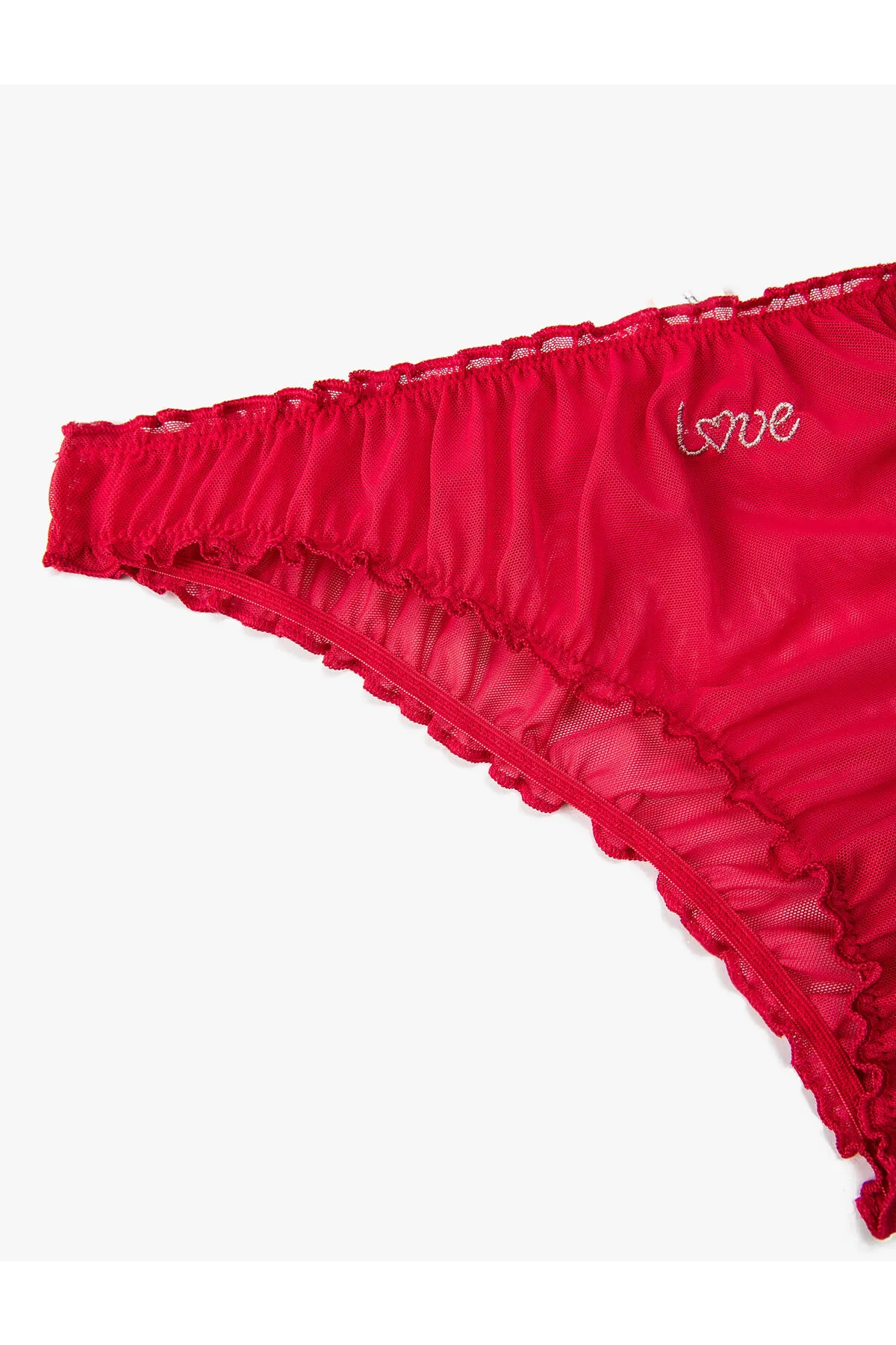 Koton  Kurzes Tüllhöschen mit Love-Stickerei und normaler Taille