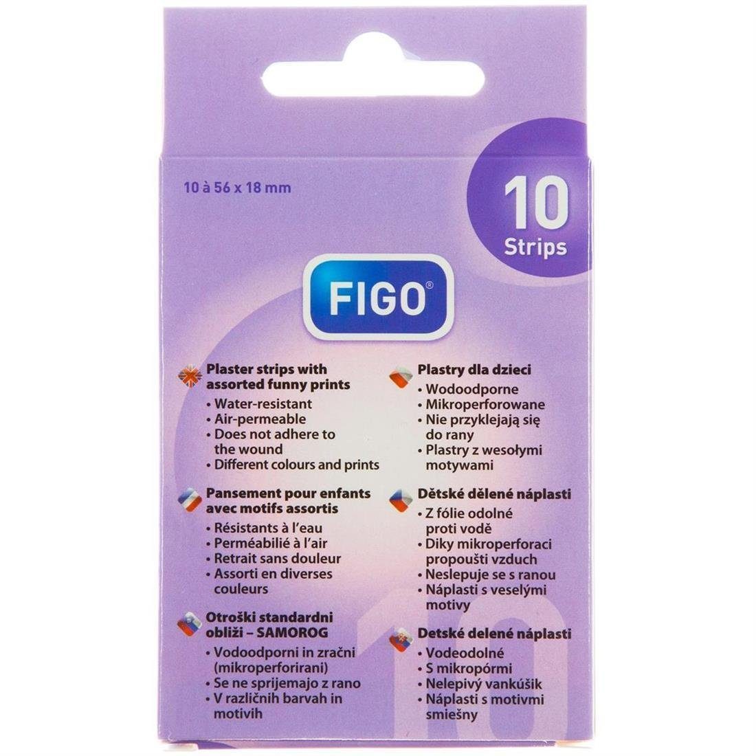 FIGO Fixierpflaster 100 Stück FIGO Kinderpflaster Einhörner 10 Packungen + 1 Notizblock