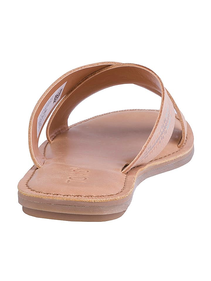 TOMS Leder-Pantoletten in Hellbraun/ Bunt günstig kaufen 37,5