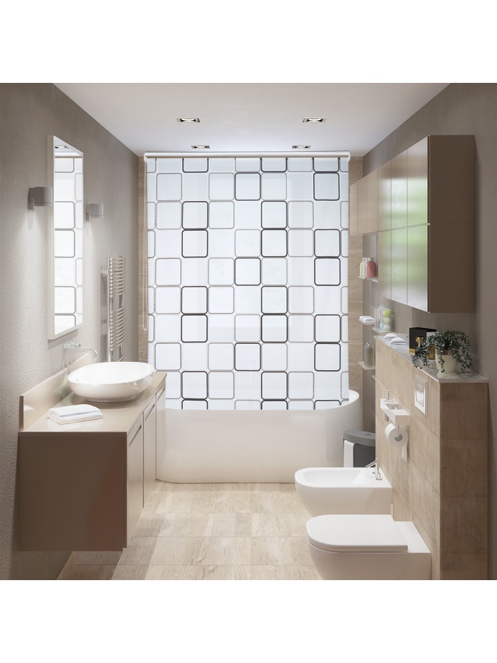 relaxdays Duschrollo Square in Semitransparent - (L)240 x (B)60 cm günstig kaufen onesize