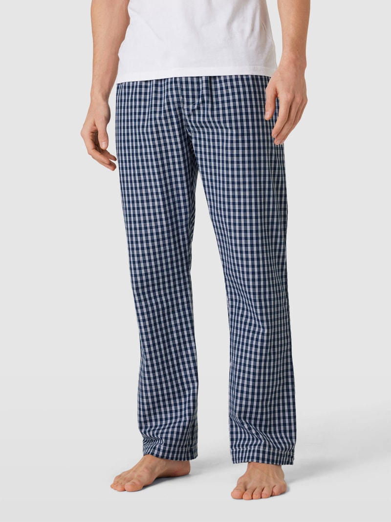 Pyjama-Hose mit Allover-Muster in dunkelblau