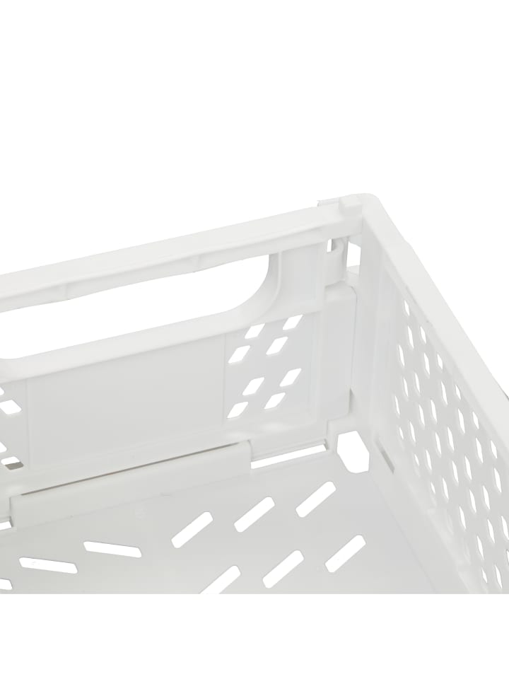 relaxdays 2 x Klappbox in Weiß - (B)25 x (H)10 x (T)16,5 cm günstig kaufen onesize