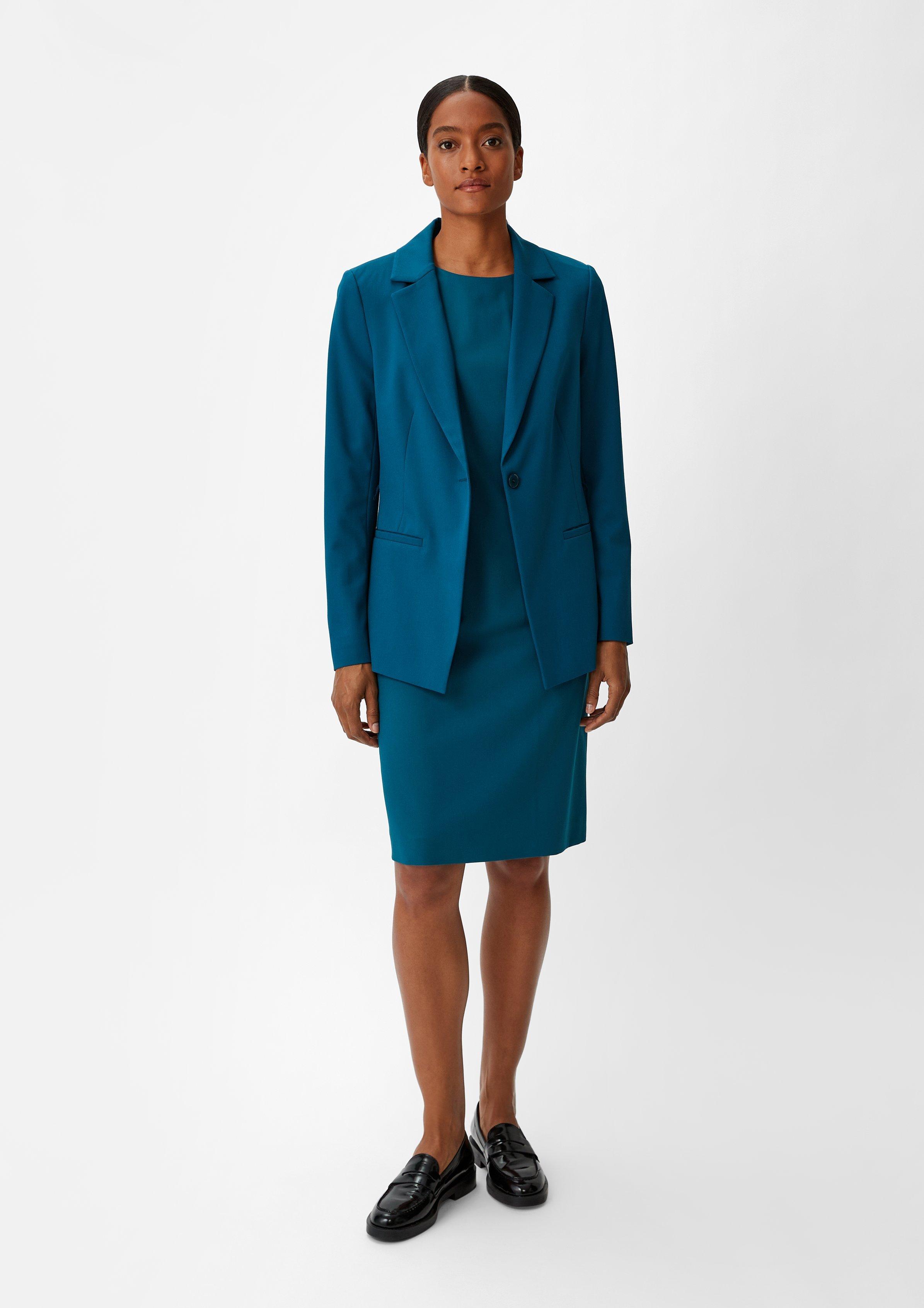 Twill-Kleid aus Viskosemix - petrol