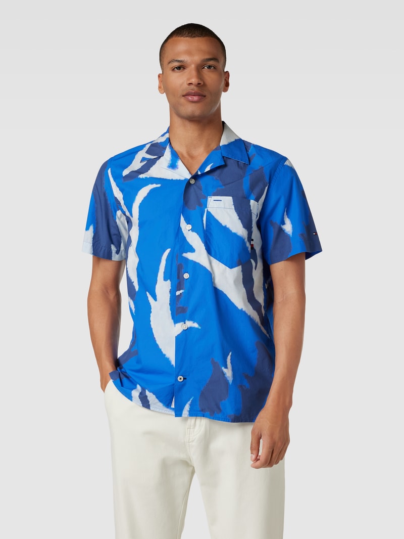 Freizeithemd mit Allover-Muster in royalblau