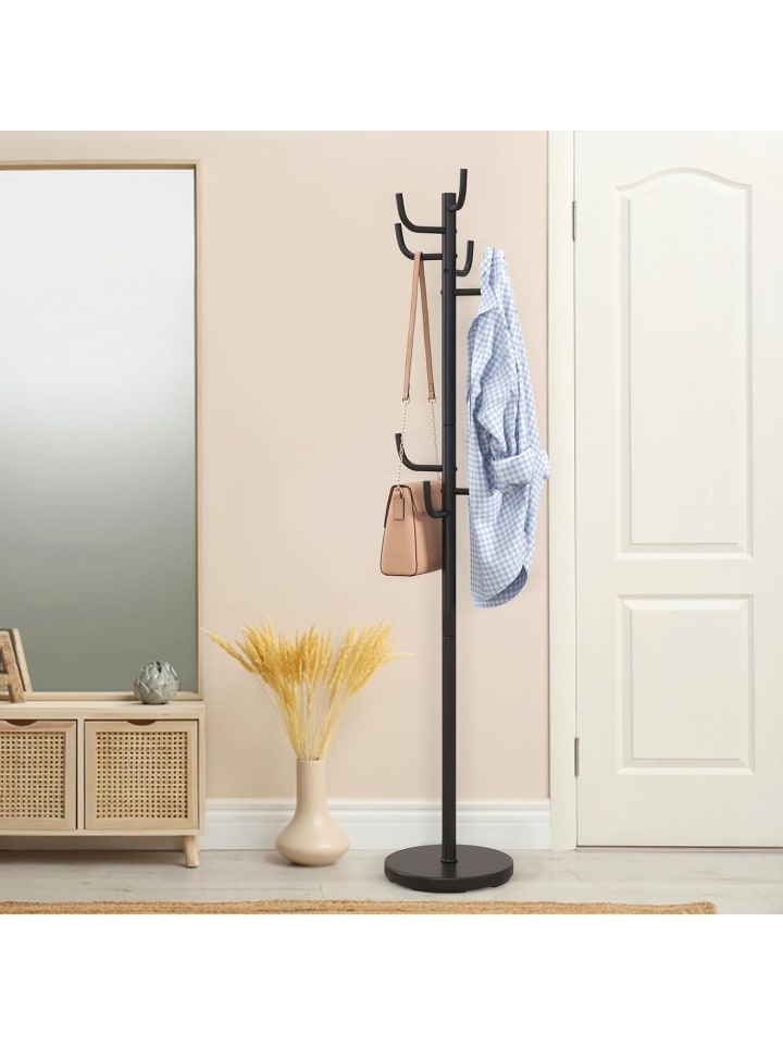 COSTWAY Garderobenständer mit 8 Haken 175cm in Schwarz günstig kaufen onesize