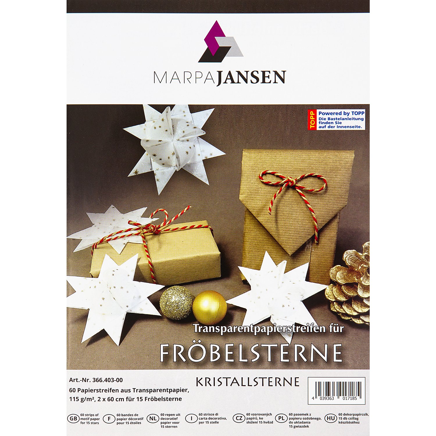 Transparentpapierstreifen-Set Fröbelsterne 