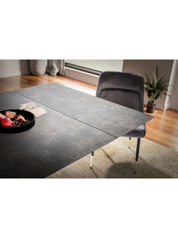 KADIMA DESIGN Esszimmertisch 180 - 260 cm Ausziehbar Keramik Glas , in Schwarz günstig kaufen onesize