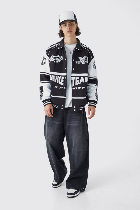 Oversize Jersey Harrington-Jacke
