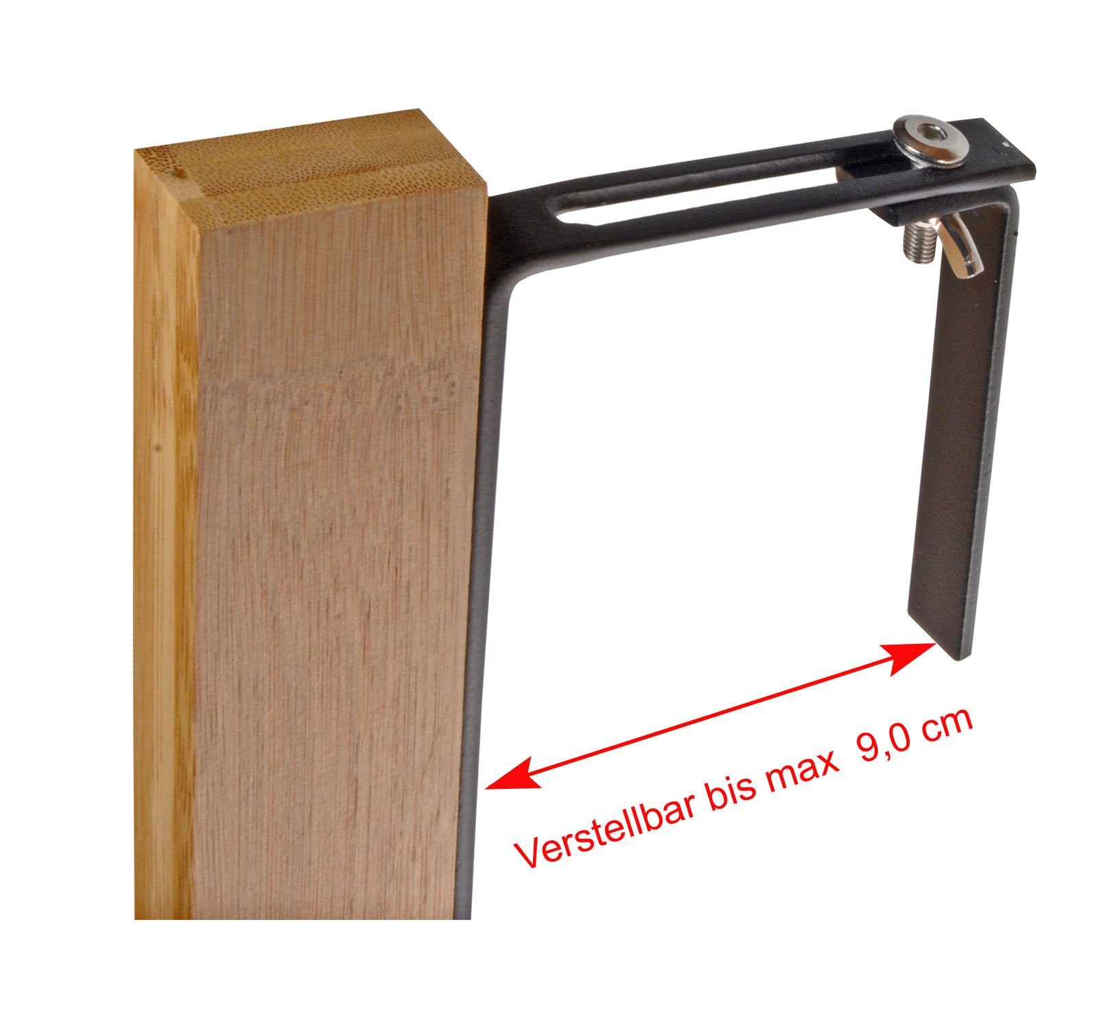 KESPER for kitchen & home Balkonhängetisch Balkon-Hängetisch Holz Balkontisch Balkonhängetisch Klapptisch Tisch, Für Geländebreite max 9cm