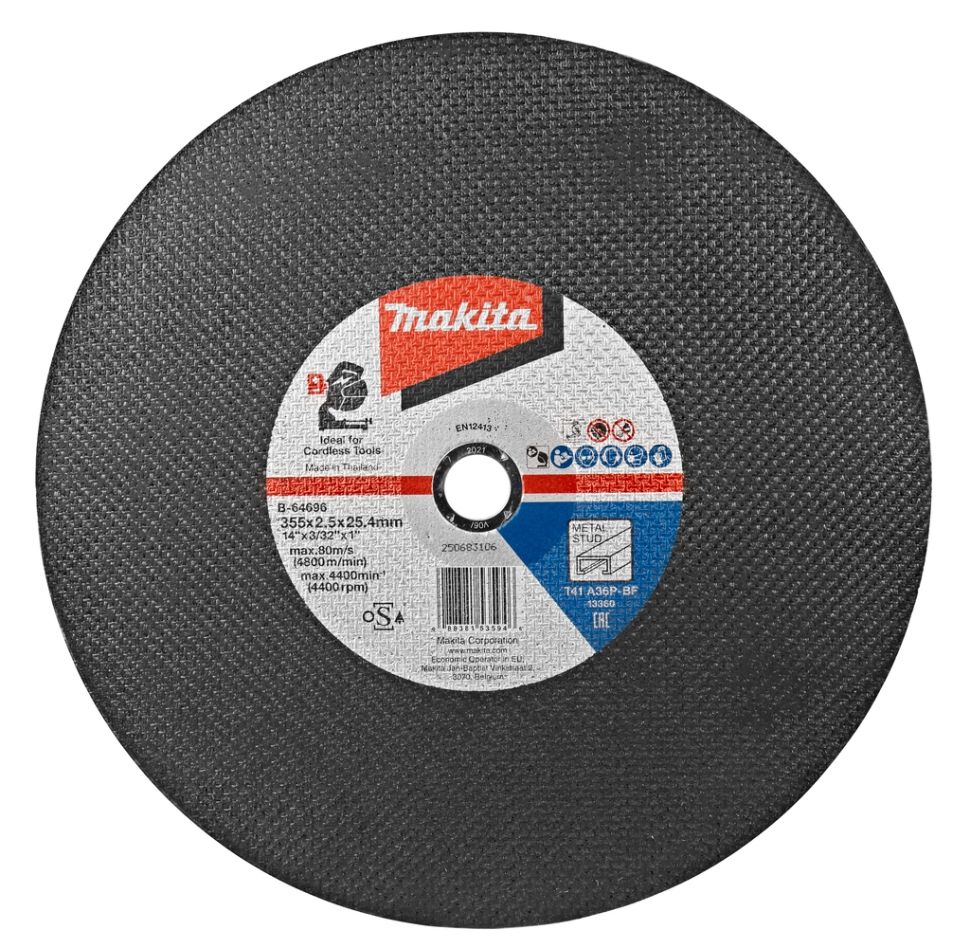 Makita tartozékok B-64696-5 vágókorong 355 x 25,4 x 2,5 mm fémcsap 5 darabonként