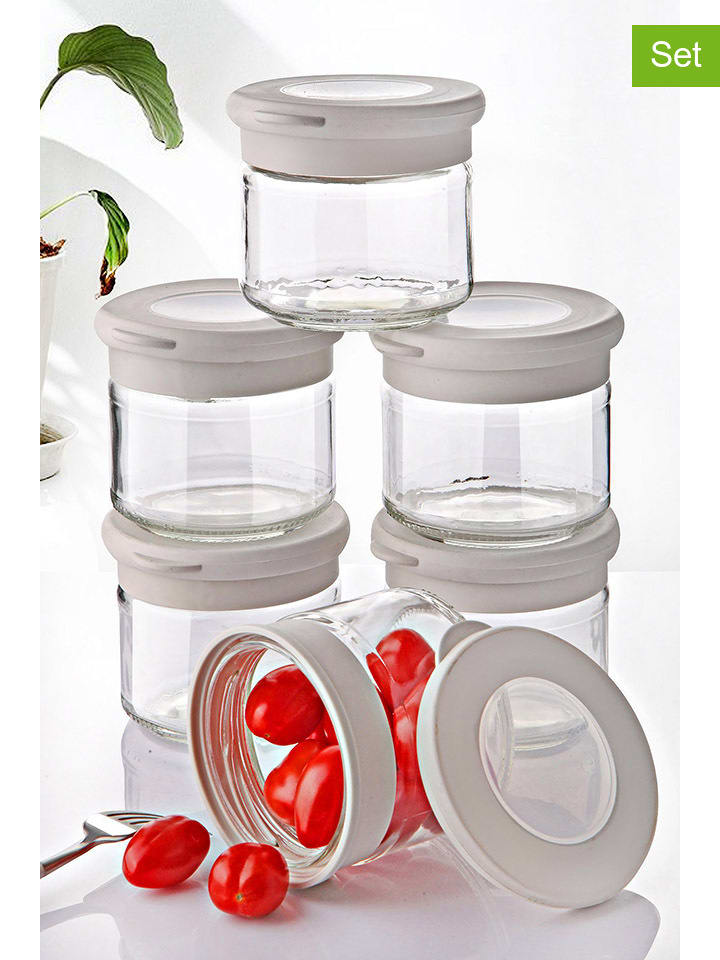 Violeta Home 3er-Set: Vorratsgläser in Grau - 300 ml günstig kaufen onesize