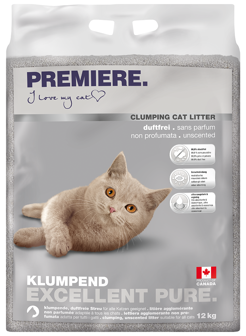 PREMIERE Katzenstreu PREMIERE Excellent Klumpstreu Pure, ohne Duft 12 kg