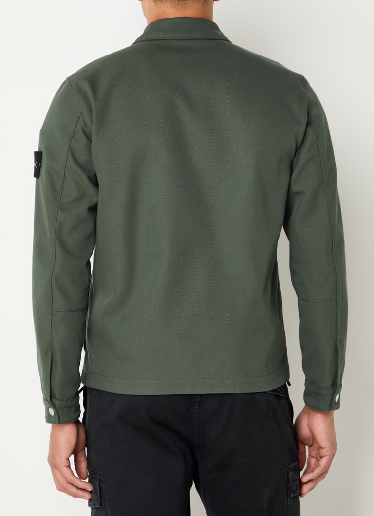 Jachetă-cămașă clasică Stone Island 11103 cu buzunar cu fermoar