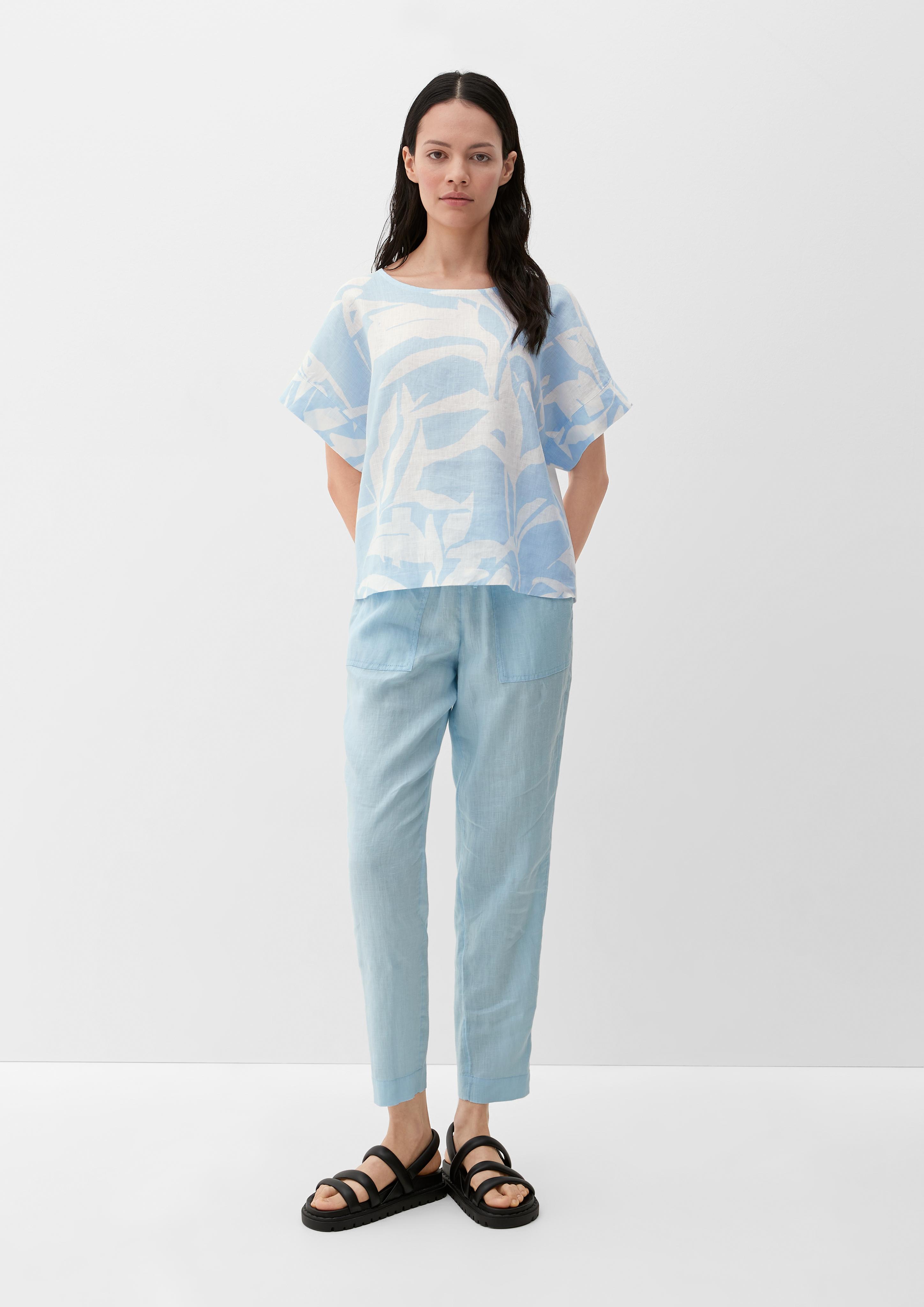 Blusenshirt mit Leinen-Front  2132145-50A3