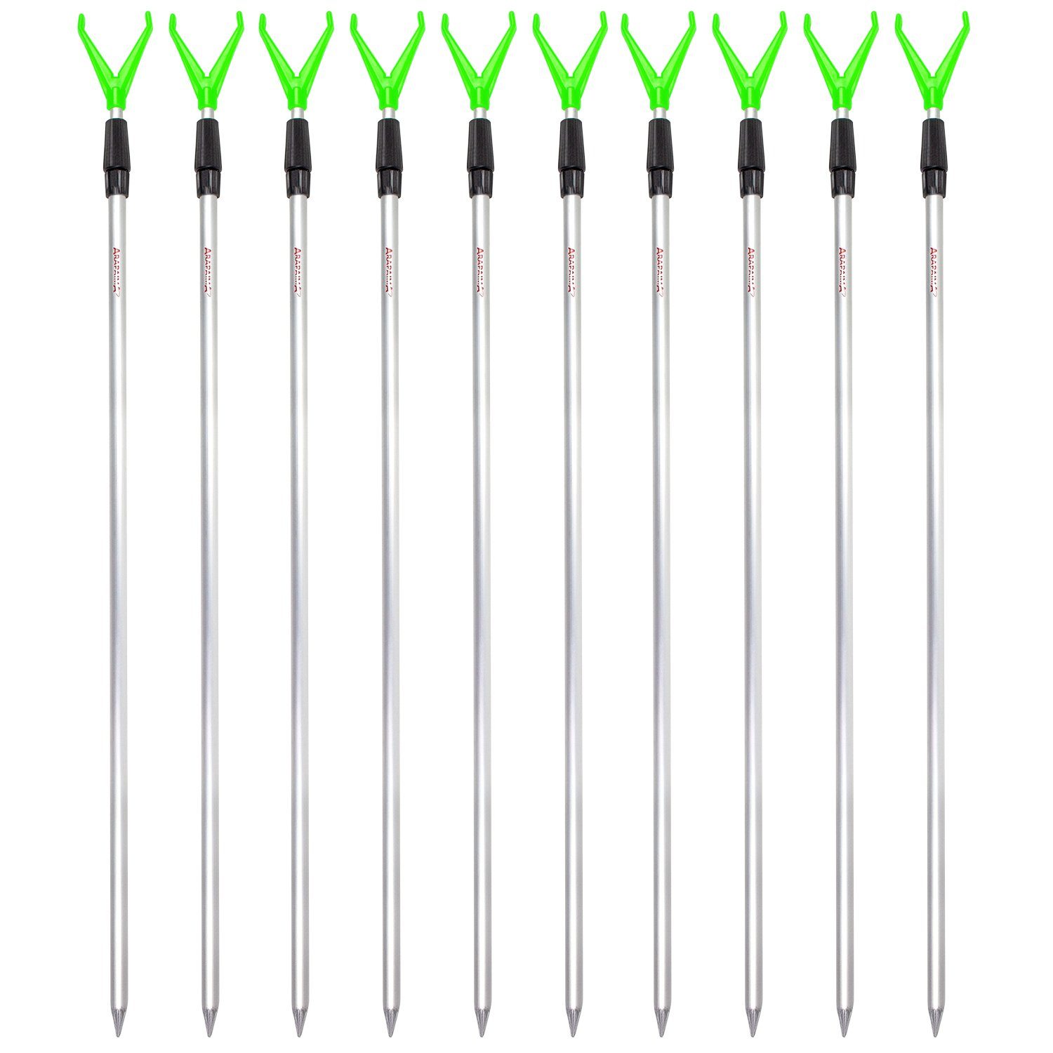 Arapaima Fishing Equipment rodhold Rutenhalter, (10er-Set, 10-tlg., Aluminum Teleskop Angelhalter)