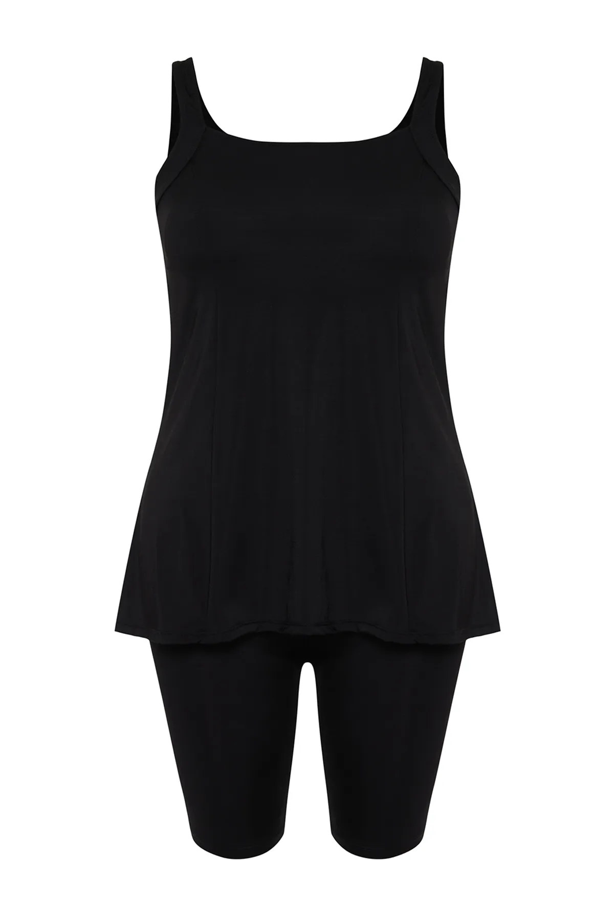 Trendyol Curve  Schwarzer Tankini mit U-Ausschnitt TBBSS24AM00019
