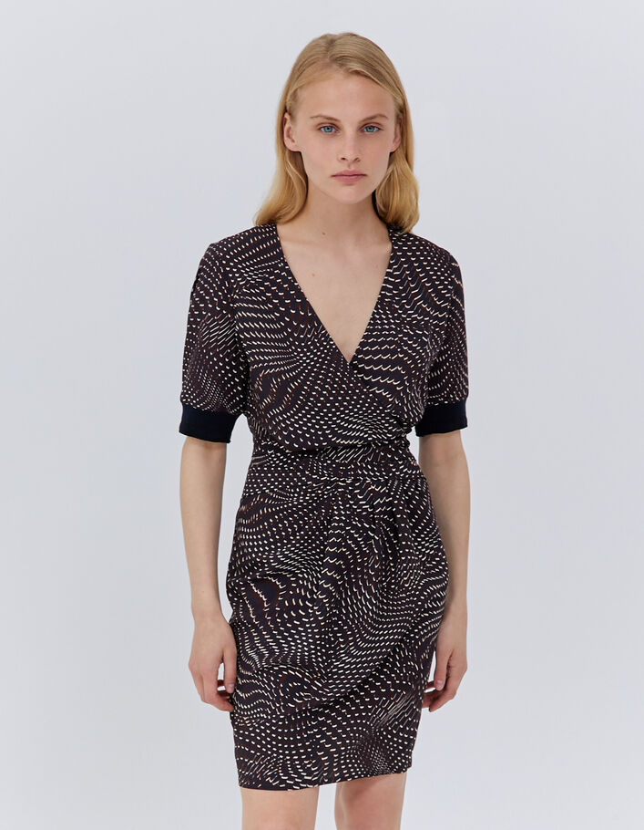 Robe grenat à imprimé psychédélique Femme