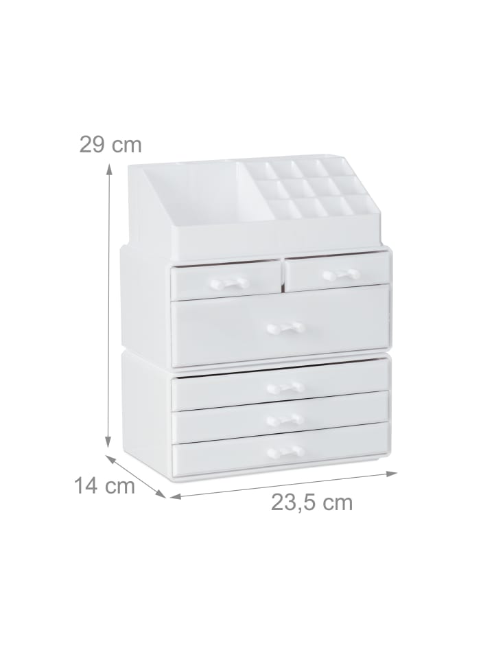 relaxdays Kosmetikorganizer in Weiß günstig kaufen onesize