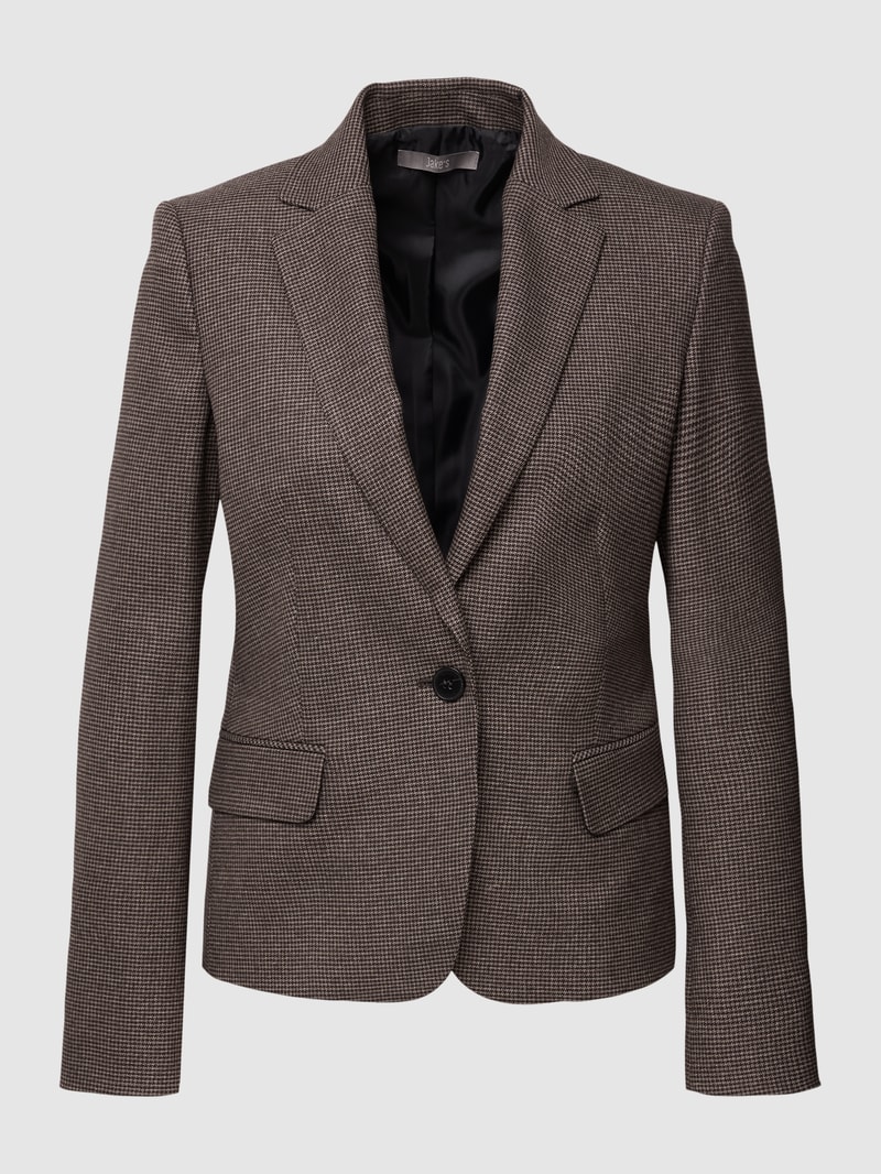 Blazer mit Hahnentrittmuster in dunkelbraun