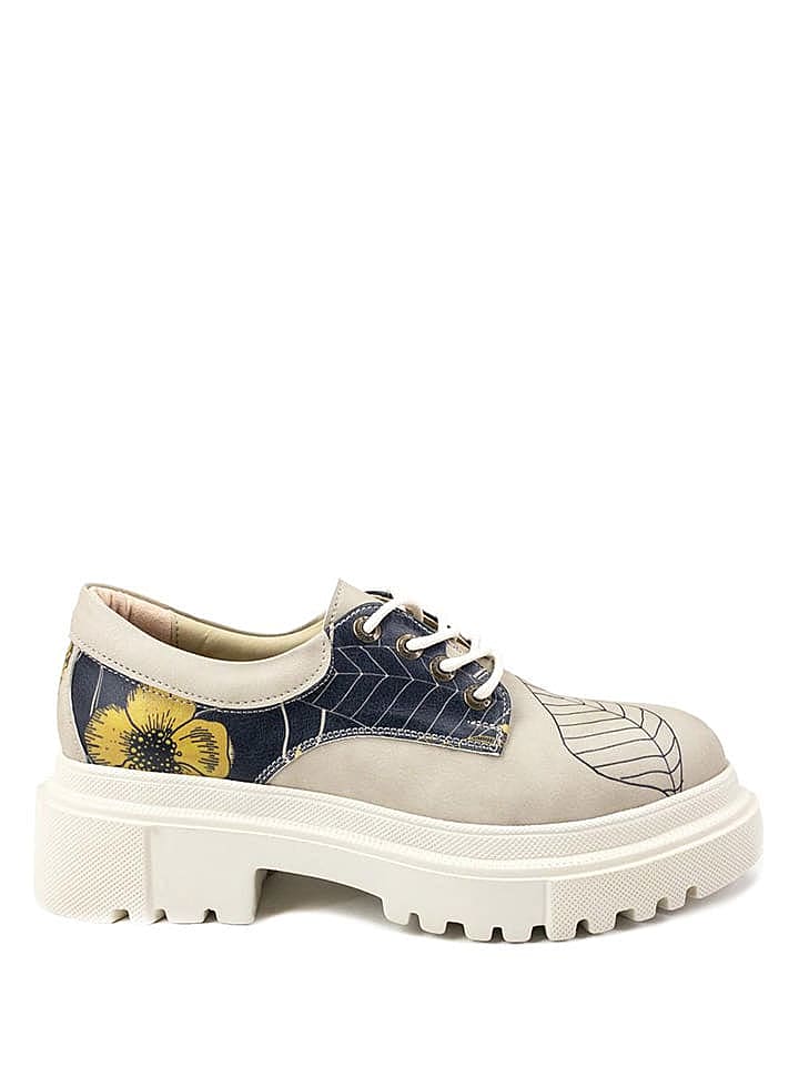 Goby Schnürschuhe in Beige/ Dunkelblau günstig kaufen 37