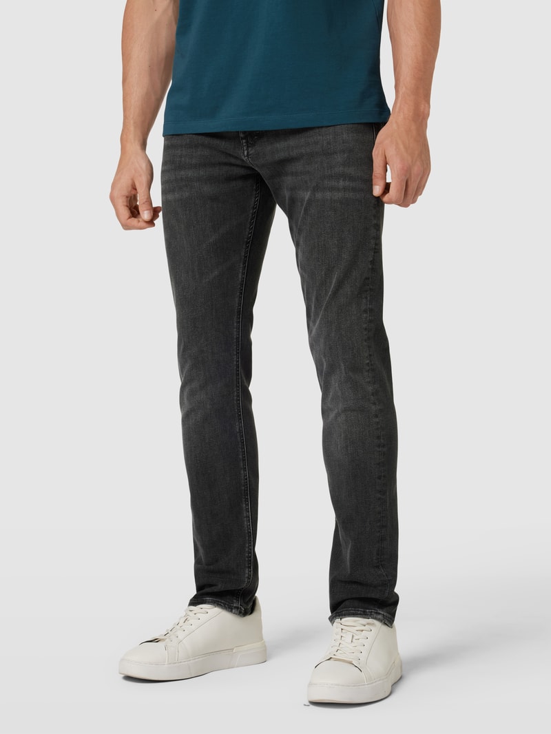 Slim Fit Jeans im 5-Pocket-Design Modell 'Delaware' in anthrazit