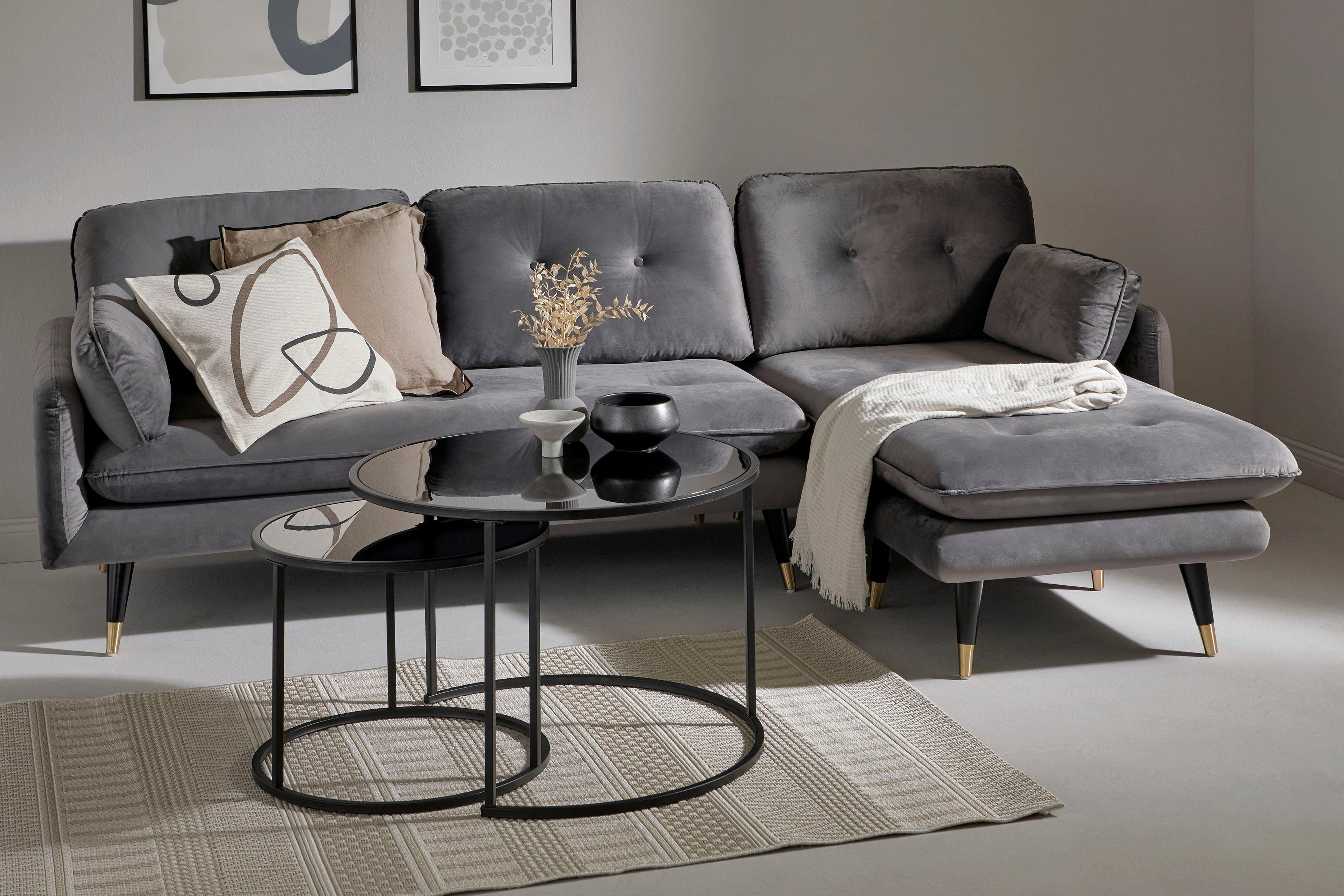 Jahnke Couchtisch (2-St), Couchtisch, Beistelltisch, Nachttisch in edlem Look