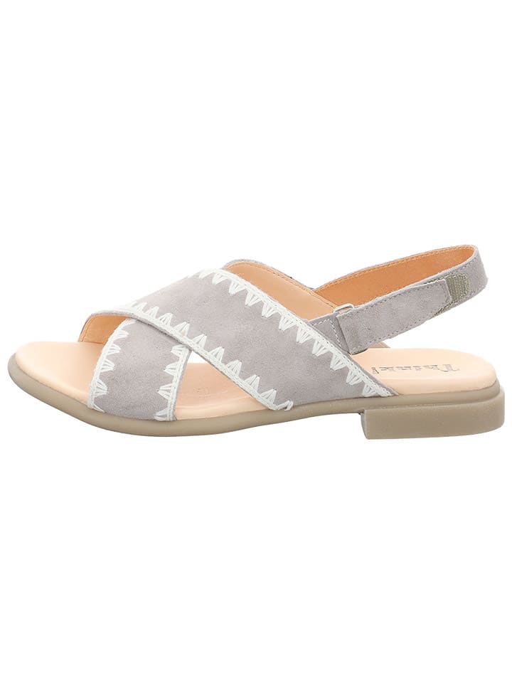Think! Leder-Sandalen in Grau günstig kaufen