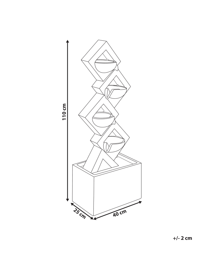 Beliani Gartenbrunnen SHEGAR in Beige - (W) 25 x (H) 110 x (L) 40 cm günstig kaufen onesize