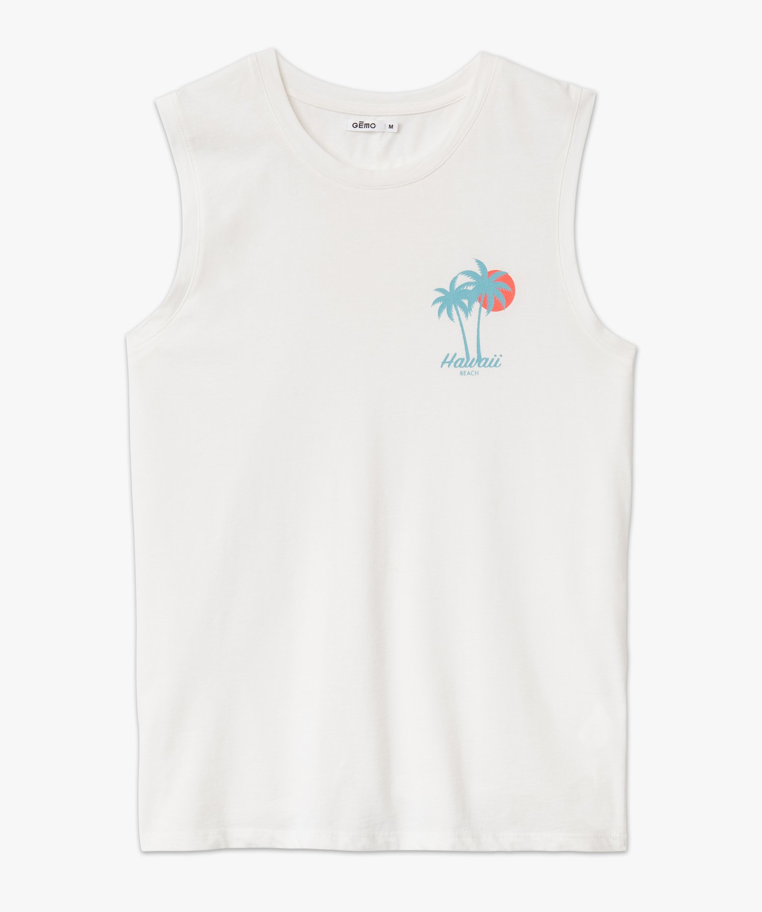 Débardeur large en coton homme blanc | GEMO