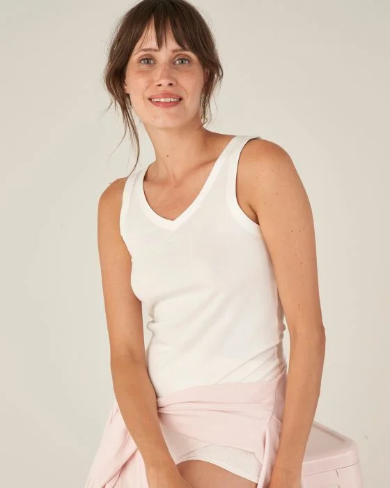 Débardeur biais satin en coton pima