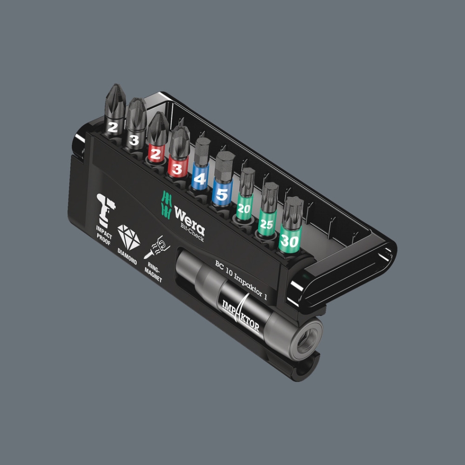 Wera 05073980001 Bit-Check 10 Impaktor 1 SB, 10 dellig
