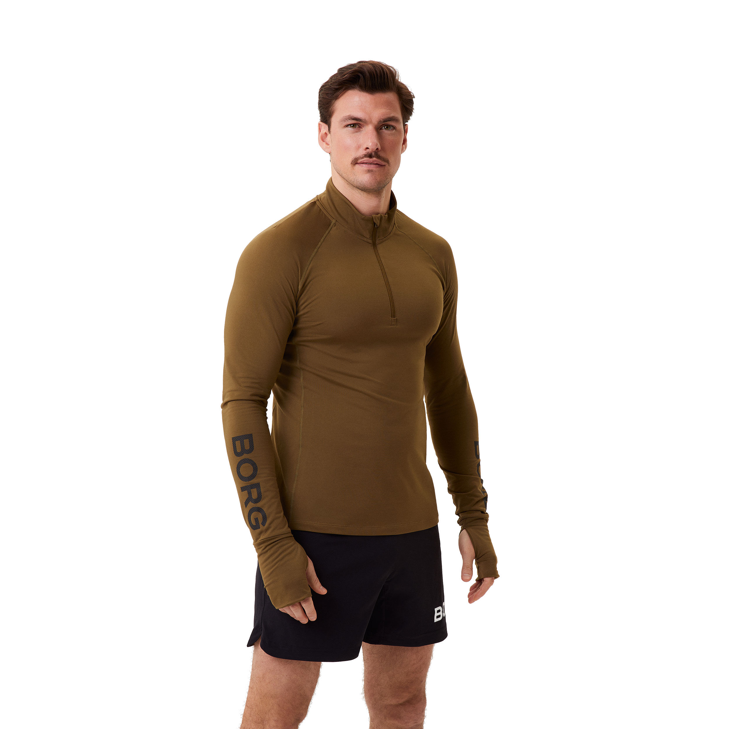 Borg 1/4 Zip Longsleeve Herren - Khaki