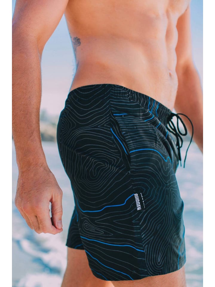 GUGGEN MOUNTAIN Badehose Linien in Blau günstig kaufen