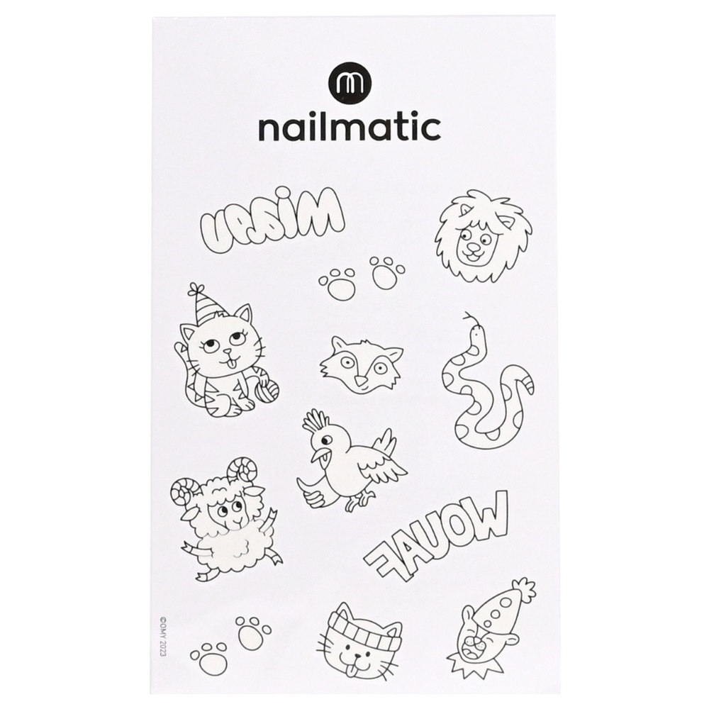 nailmatic Planche de tatouage à colorier Animals Tatouages éphémères à colorier