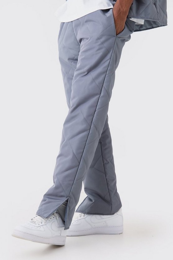 Gesteppte Hose mit geradem Bein