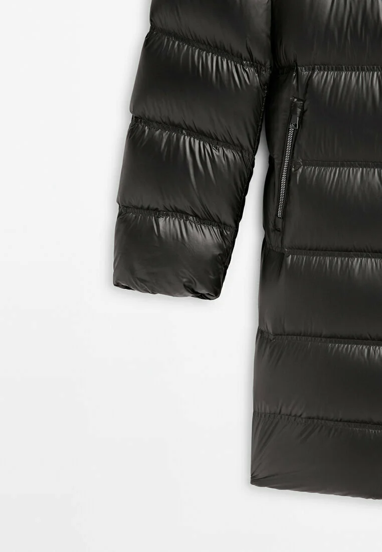 Massimo Dutti LARGO CON Y CONTRASTE - Chaqueta de plumas