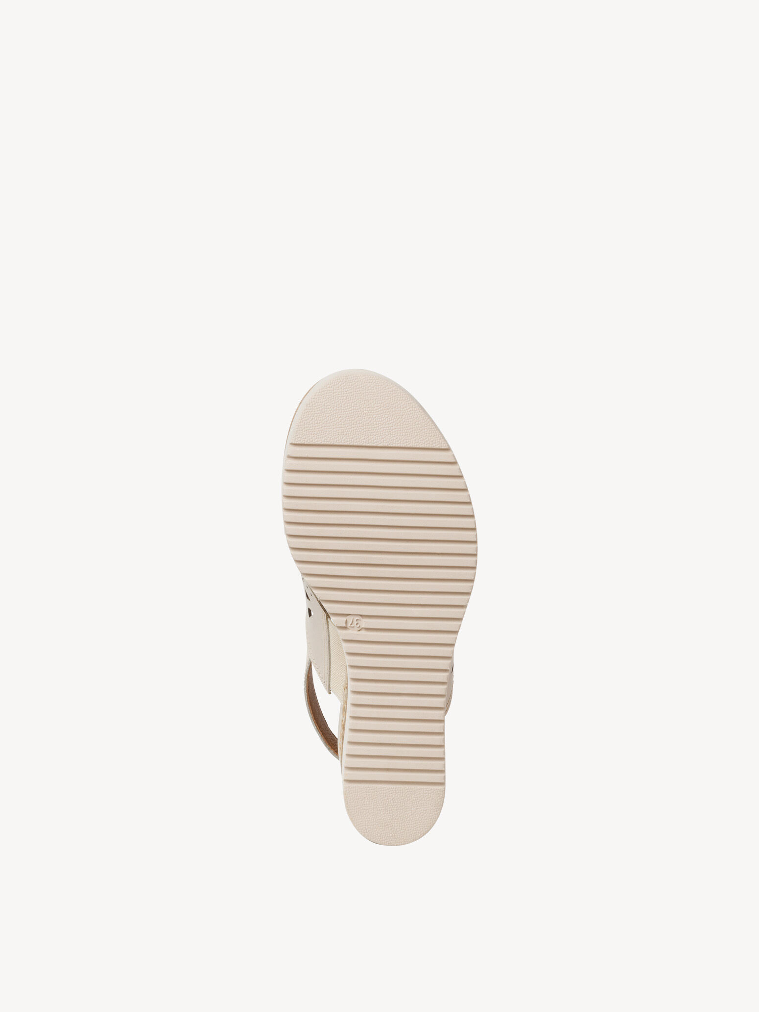 Sandale à talon en cuir - beige