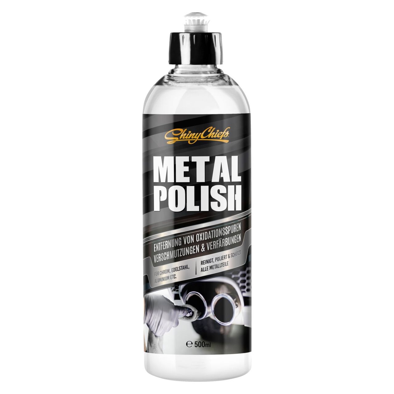 ShinyChiefs METAL POLISH - Hochglanz Autopolitur für Chrom, Edelstahl und Aluminium 500ml