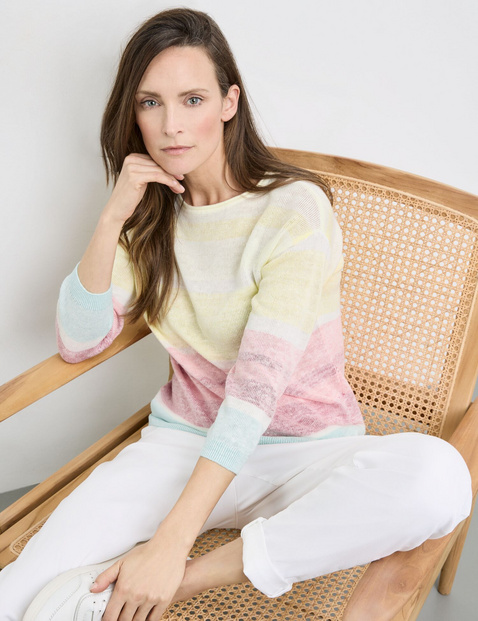 3/4 Arm Pullover mit Colourblocking