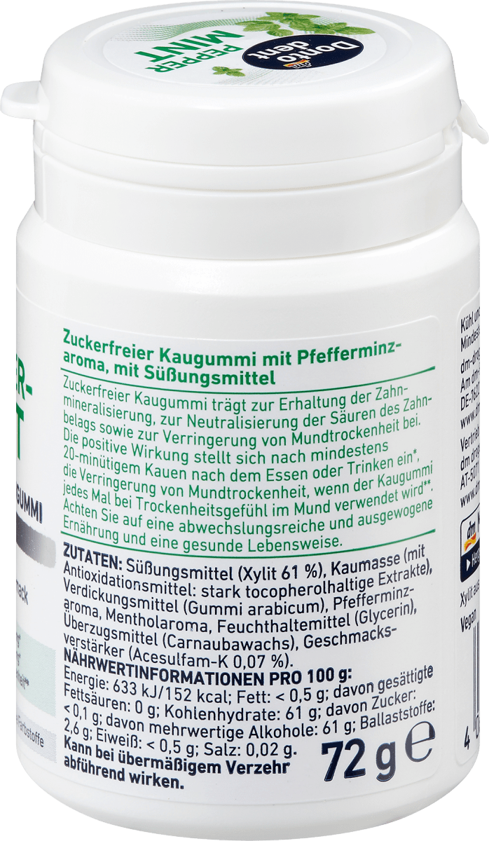 Kaugummi, Peppermint mit Xylit, 50 g