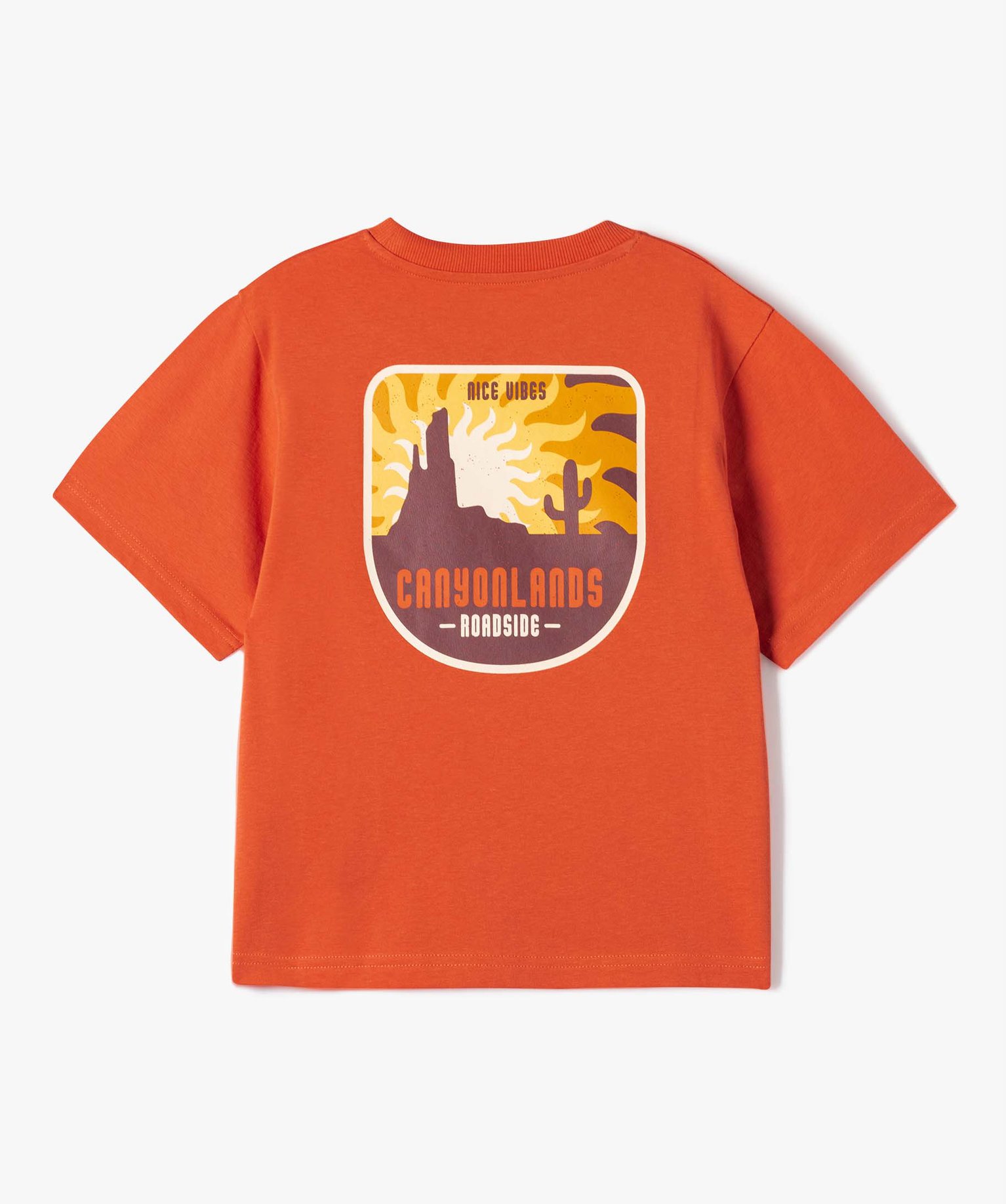 Tee-shirt Garçon à manches courtes avec motif dos orange | GEMO