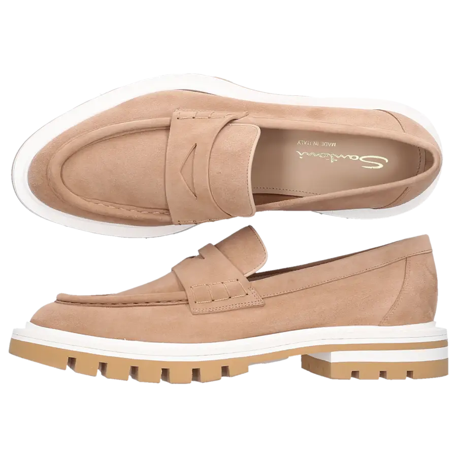 Santoni - Loafer 59950 Veloursleder - beige
