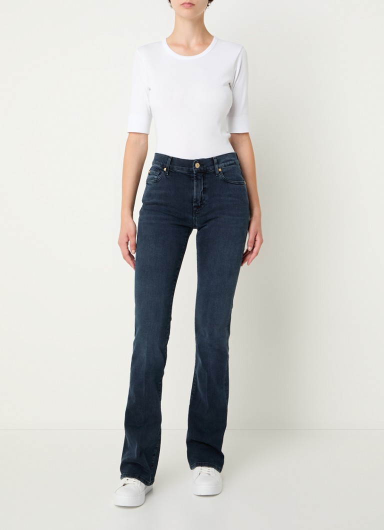 Jeans 7 For All Mankind Broadway a vita media și taglio bootcut, lavaggio colorato