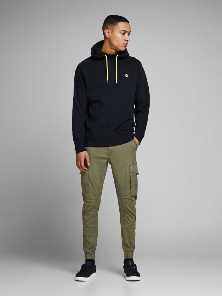 Jack & Jones Hose Cargo Jogger Pants PAUL FLAKE AKM 542 Twill Gummibund in Olive günstig kaufen
