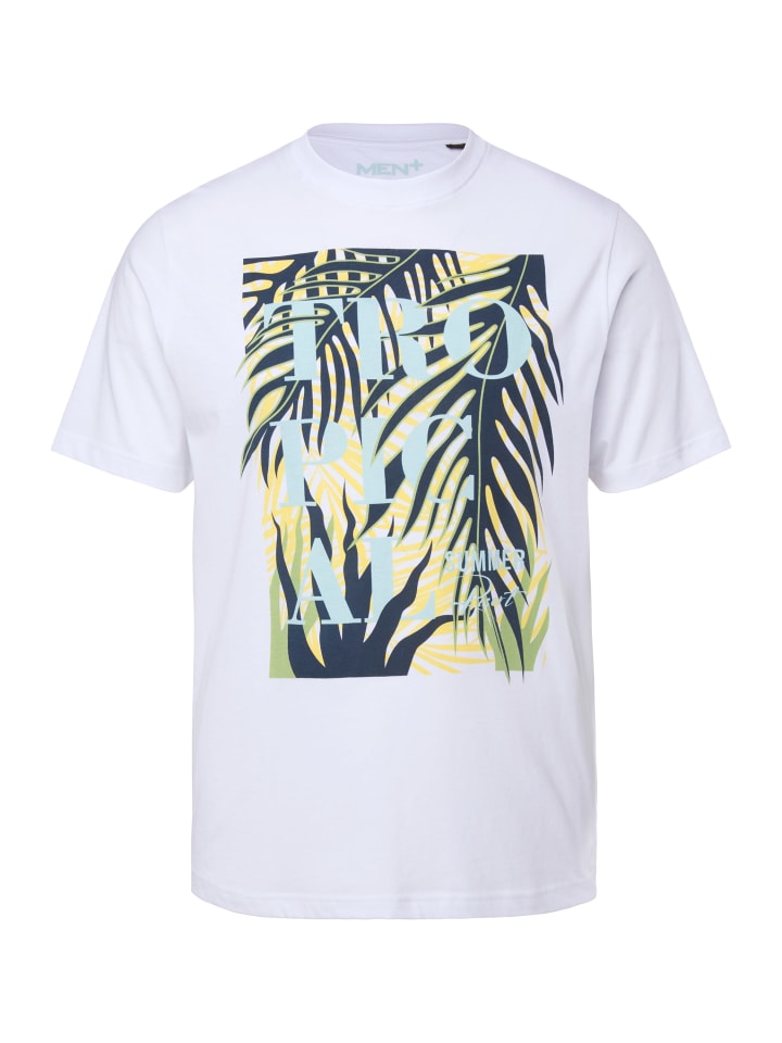 Men Plus Kurzarm T-Shirt in schneeweiß günstig kaufen