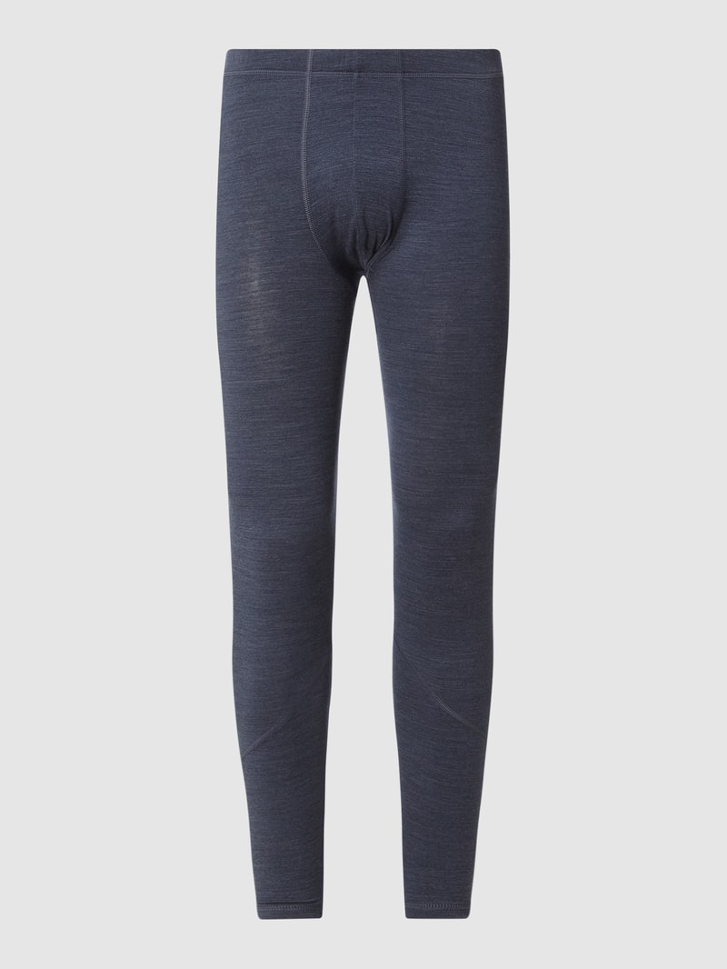 Long Johns aus Wollmischung in marineblau