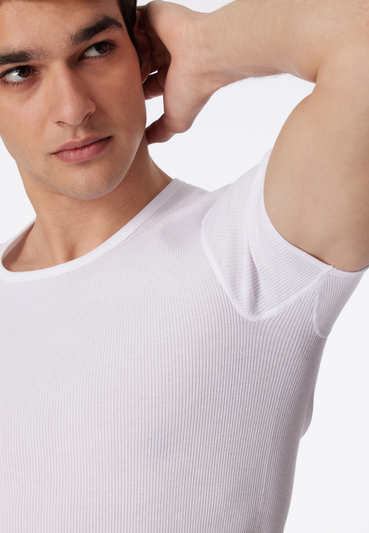 Shirt kurzarm Doppelripp weiß - Original Classics