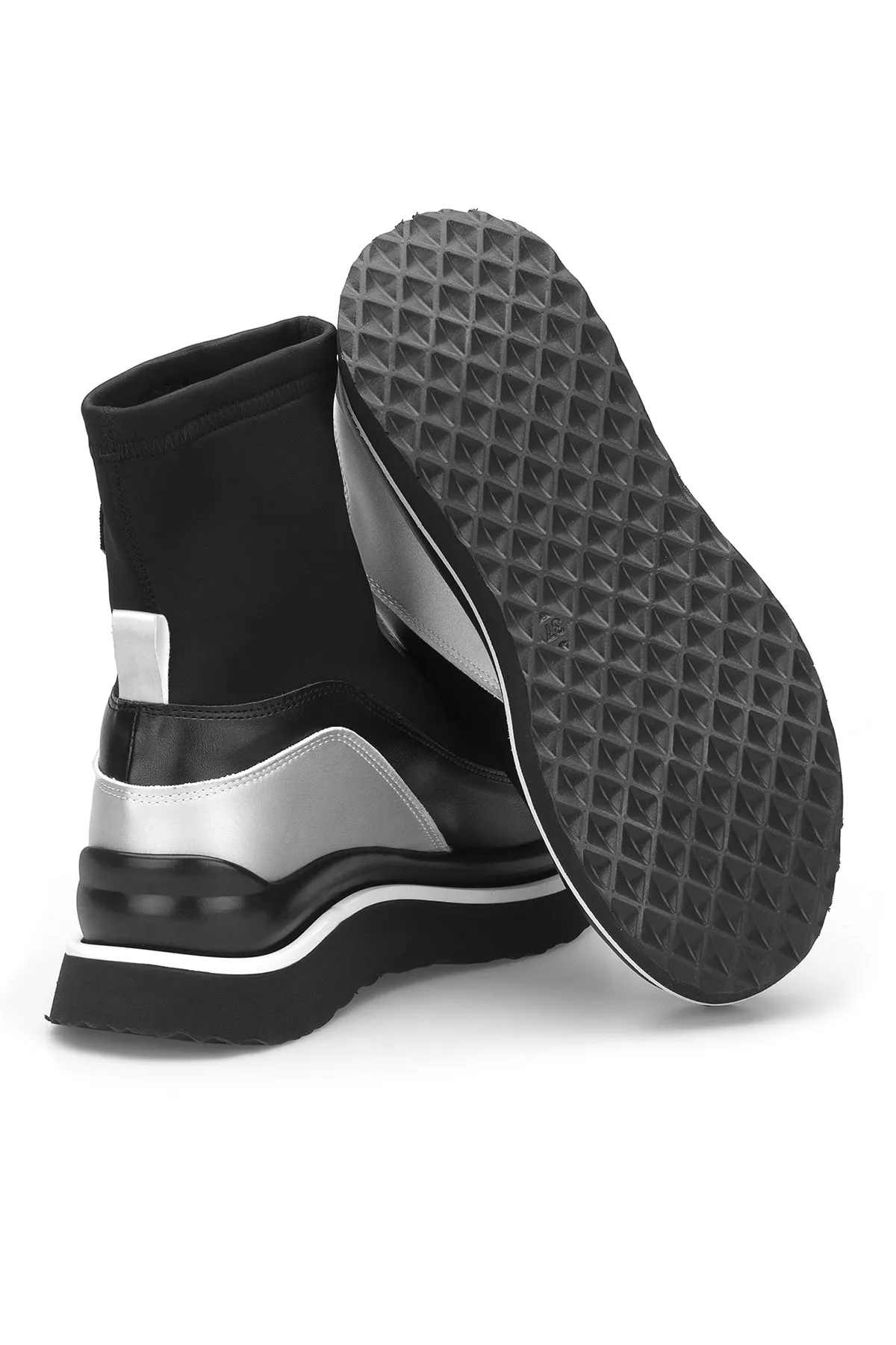 DARK SEER  Schwarz-weiße Damenstiefel