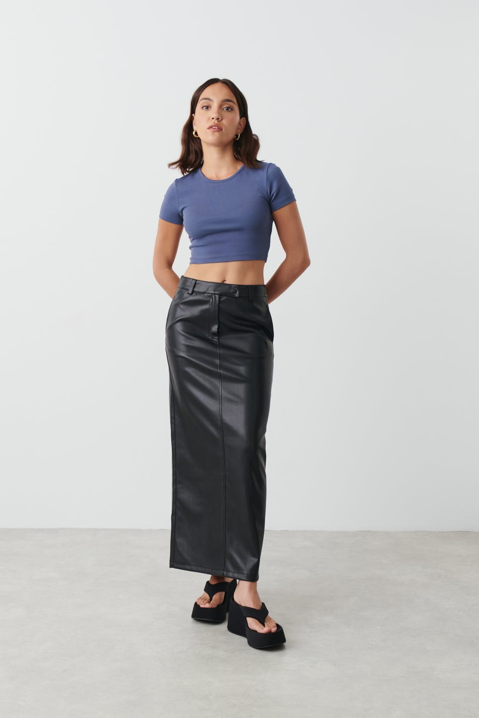 Maxi pu skirt